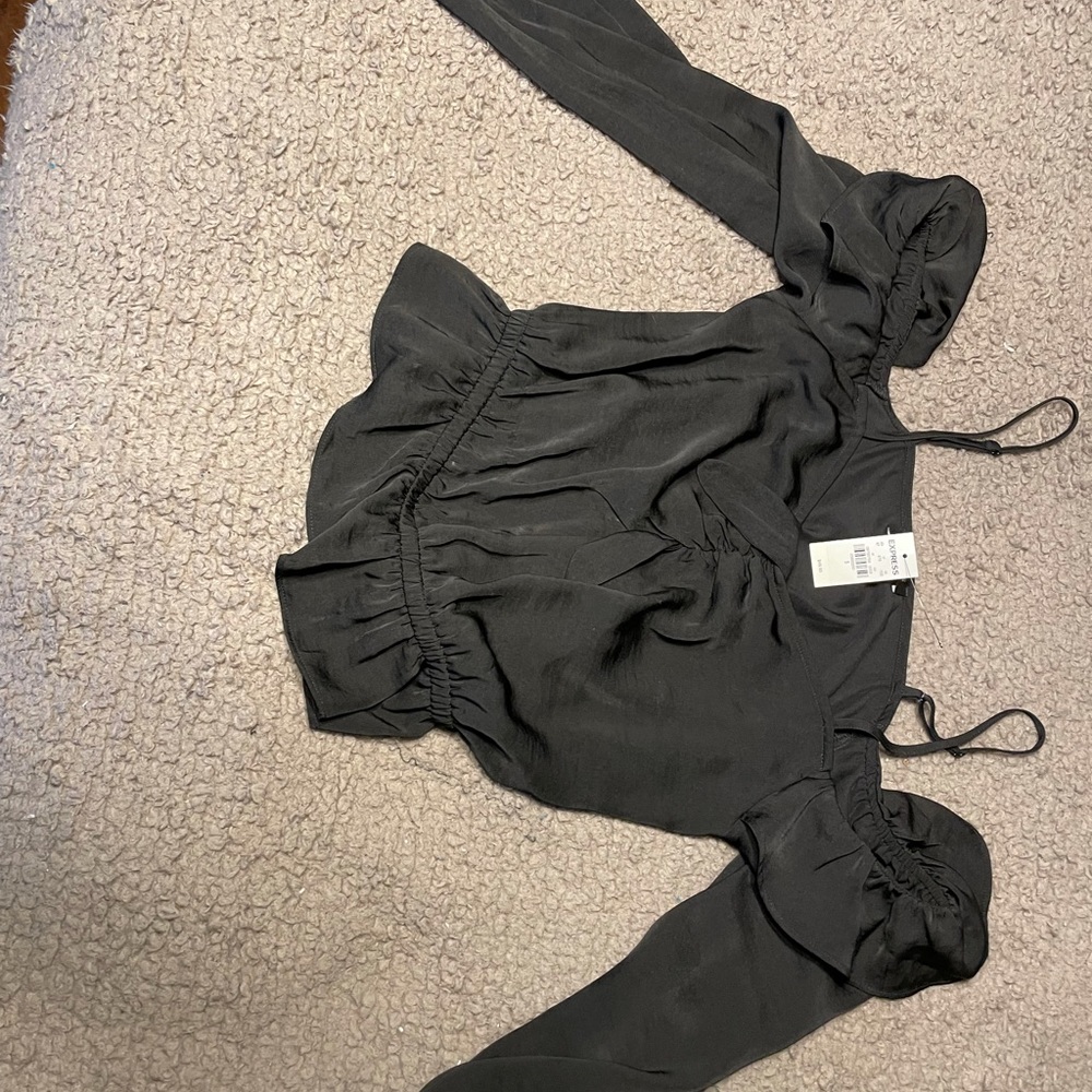 Express size small black crop top